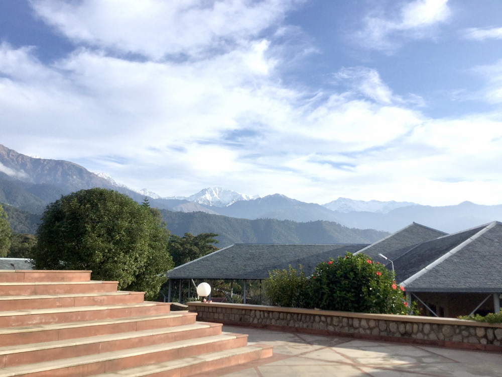 Beautiful-skies-and-Himalayan-views-at-Dongyu-Gyatsal-Ling-nunnery-India